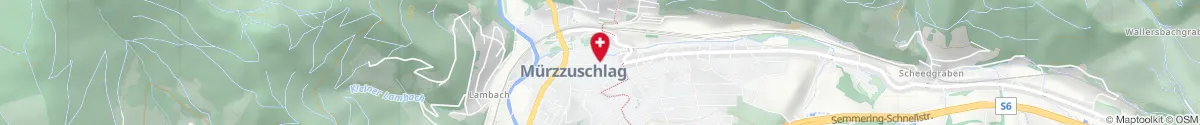 Kartendarstellung des Standorts für Apotheke Zum heiligen Josef in 8680 Mürzzuschlag